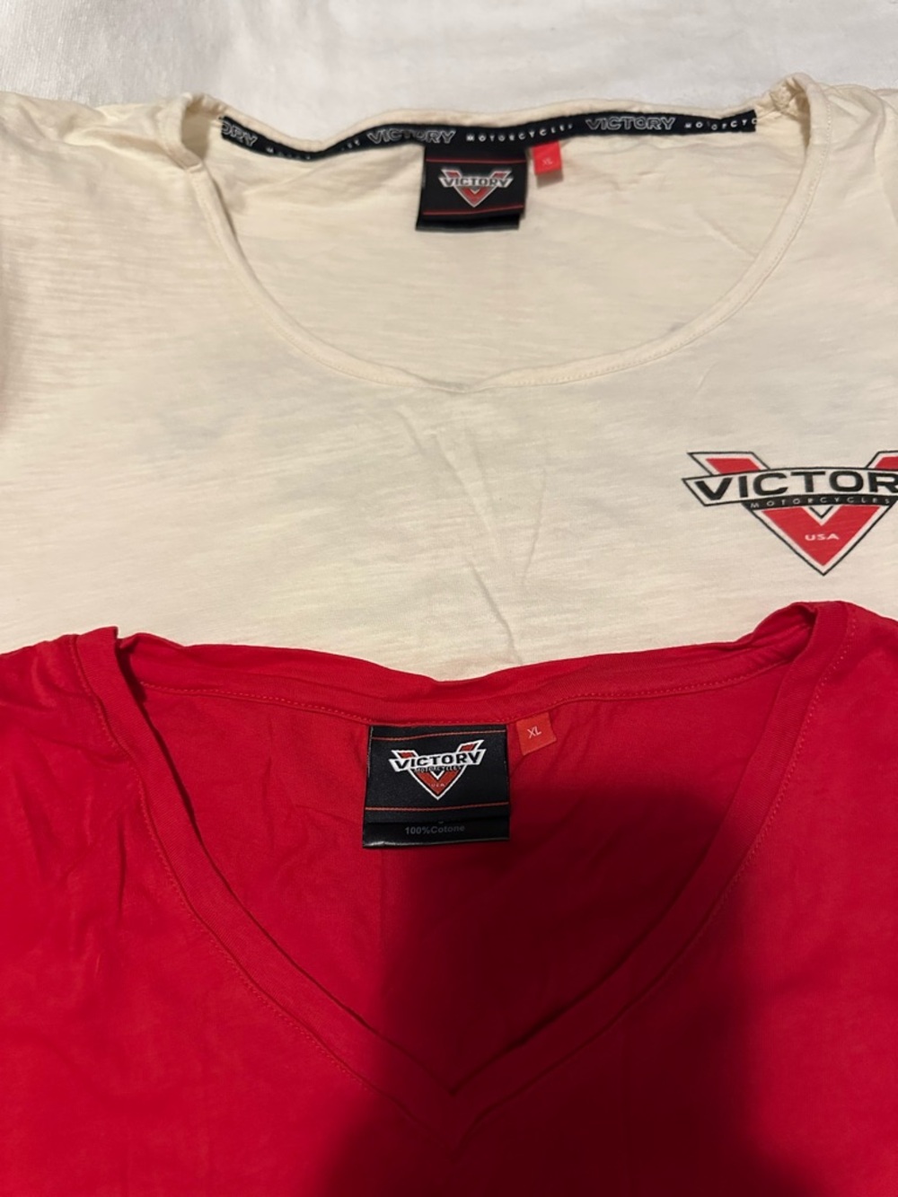 Victory Motorcycles Short Sleeve Tees - White & Red